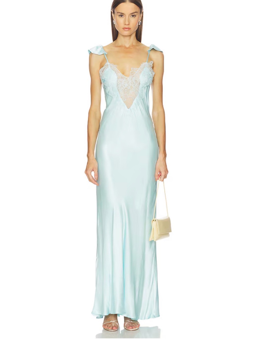 Bardot, Ivy Lace Detail Maxi Dress in Aqua, US4, New with Tags